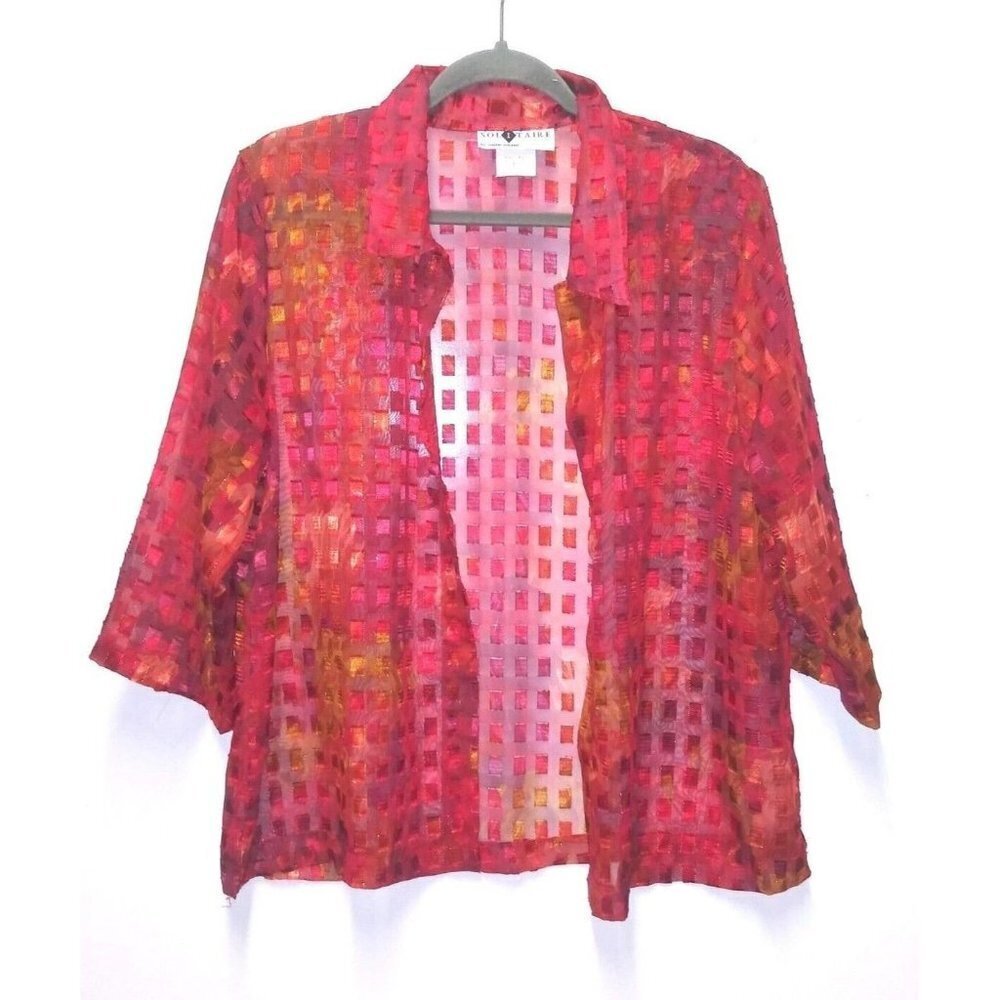 Solitaire Sharon Anthony Top Duster PL Semi-Sheer Jacquard/Dotted multi-color